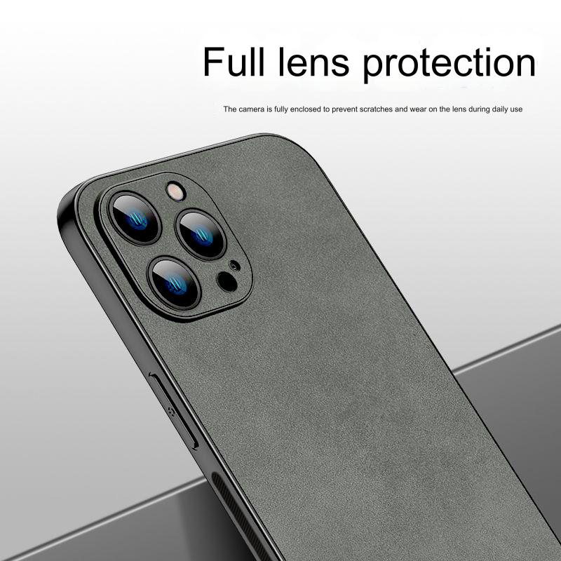 For Artificial Leather Soft Case for 11/12/13/14/15 Pro Max/XS/XR Max Men's High-end Shockproof Protective Cover