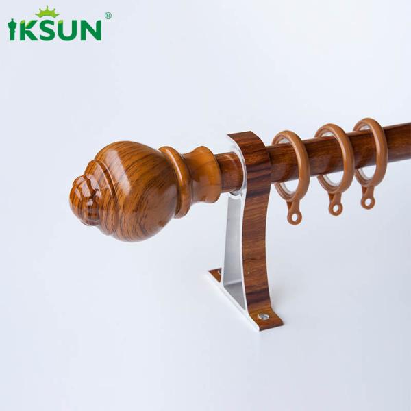 Extendable Modern Wood Curtain Rod Heavy Duty Aluminium 6063 Material