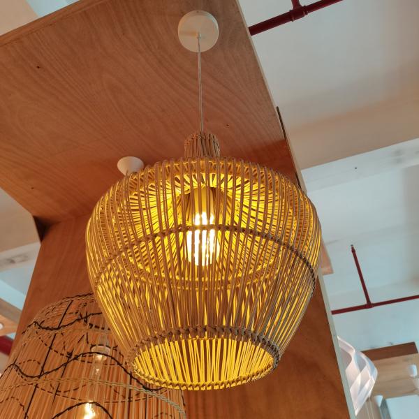 Handmade Wicker Rattan Pendant Chandelier 150 Degree Beam Angle Switch Control