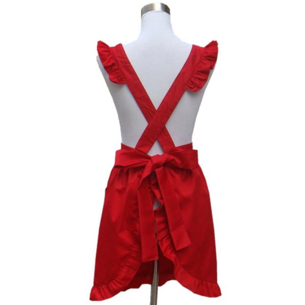 Cute Lovely Retro Kitchen Cooking Ruffles Apron for Women Girls Customized Color