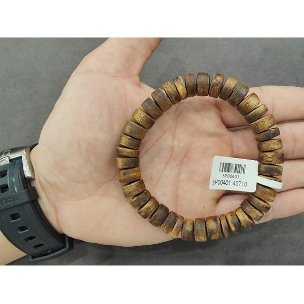 Handcrafted Beads Adjustable Size Distinct Fragrance Agarwood Bracelet for Spiritual Meditation