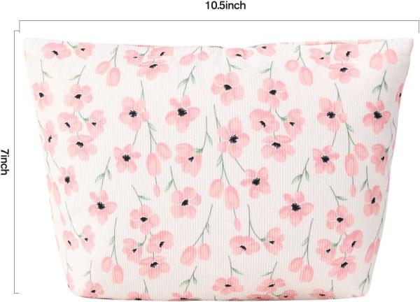 Women Travel Shockproof Storage Floral Cosmetic Bag Makeup Bags