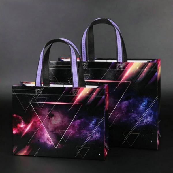 Promotional Laminated Shopping Bags Water Resistant With Long Handles