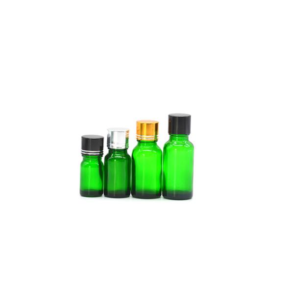 50ml green Glass Oil Bottles With Gold ALuminum dropper