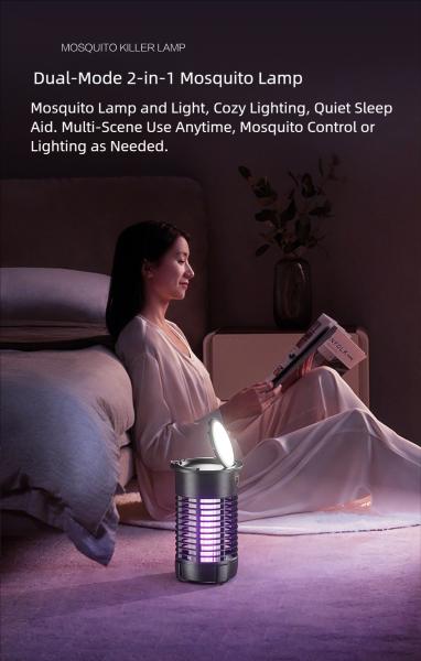 3-in-1 3000V Rechargeable Indoor Eco-Friendly Folding Suspensible 360-degree Al-round Mosquito Control Light Mosquito Killer
