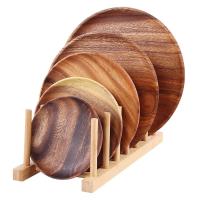 o serviço 5pcs/Set de madeira chapeia a madeira da acácia de 15cm 18cm 20cm em volta de servir a bandeja