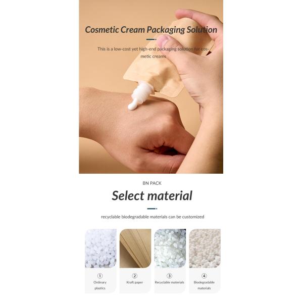 Custom Biodegradable Stand Up Bag Recyclable Liquid Laundry Cosmetic Shampoo Refill Packaging Kraft Paper Spout Pouch