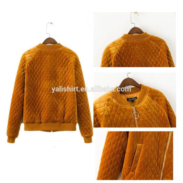 New style quilted cotton outdoor velvet bomber jacket women