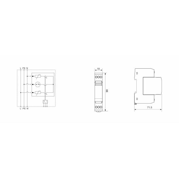 Класс D T3 10kA 10kV AC Power Защита от электрических перенапряжений