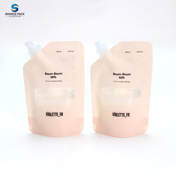 Recyclable PE Liquid Spout Pouch Bag with Window for Shampoo Cosmetic