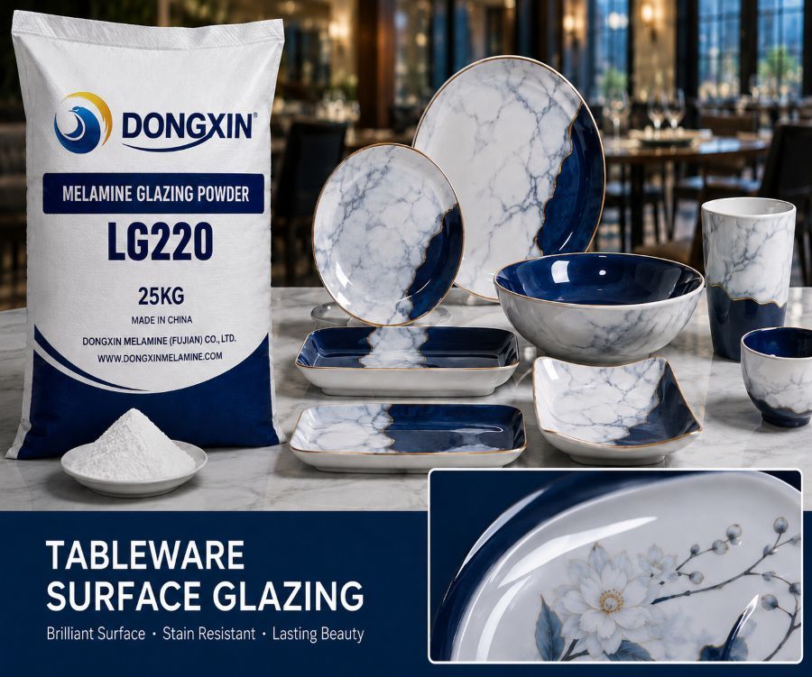 Heterochain Polymer Molecular Principal Chain Melamine Glazing Powder Food Grade Featuring Rapid Curing Time 20 to 40 Seconds for Finishes