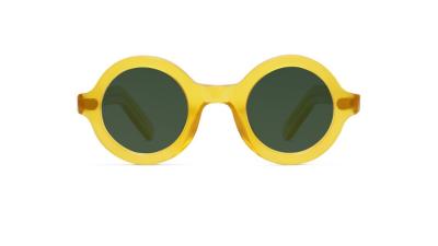 Acetate Polarized Sunglasses Women Men Round Transparent  clear Sun Glasses fashion Unisex eyewear brand design frame