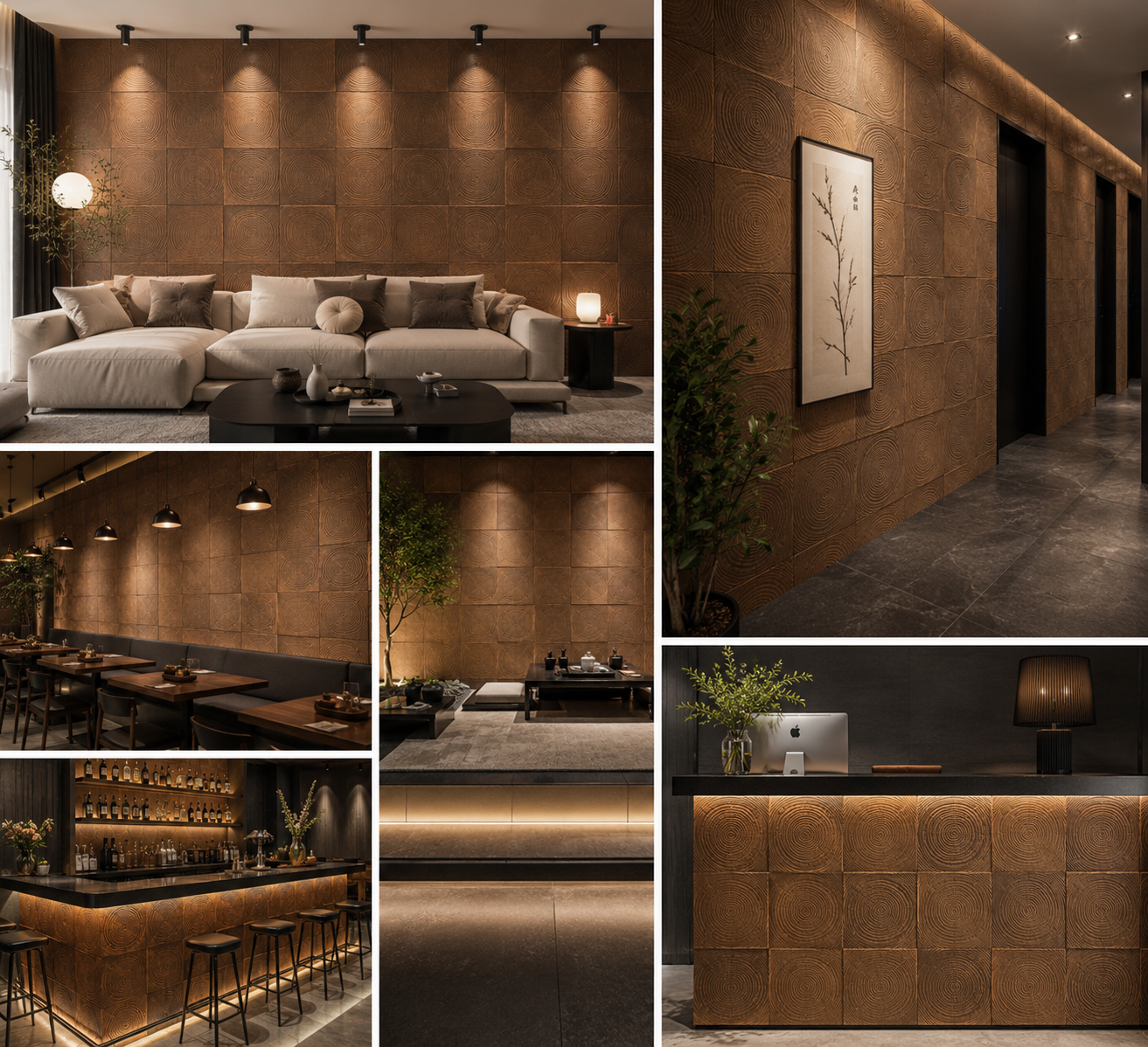 Natural Wood Grain Polyurethane Faux Stone Veneer Wall Panels Waterproof Easy DIY Cut