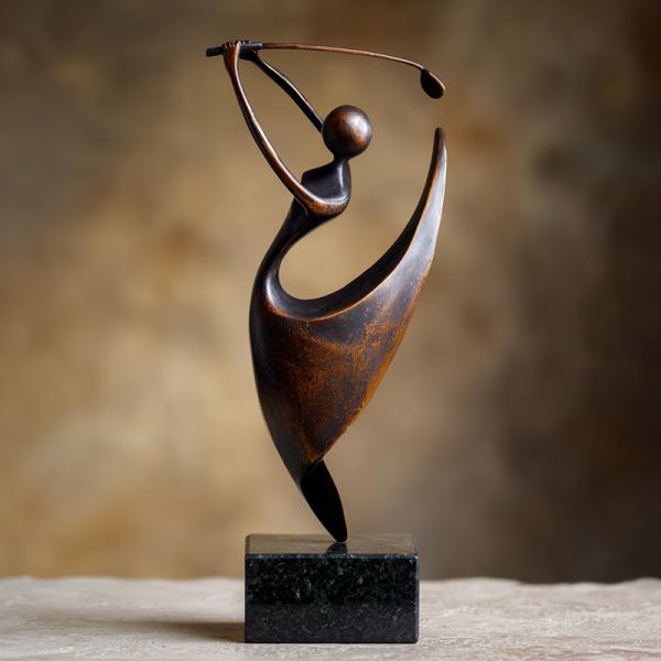 Elegant Female Golf Sporting Figure Sculpture Art Statue for Garden Home Hotel Decor