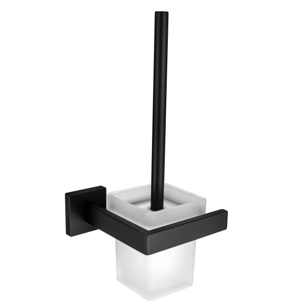 Toilet Brush 83107 -Square Black &Stainless steel 304&Brush&glass & Bathroom Accessories&kitchen,Sanitary Hardware