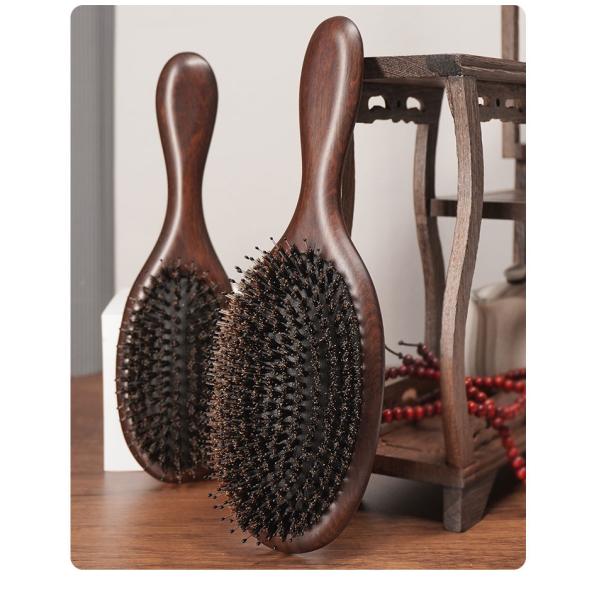 Customized Logo Wooden Square Paddle Hair Brush With 100% Beechwood