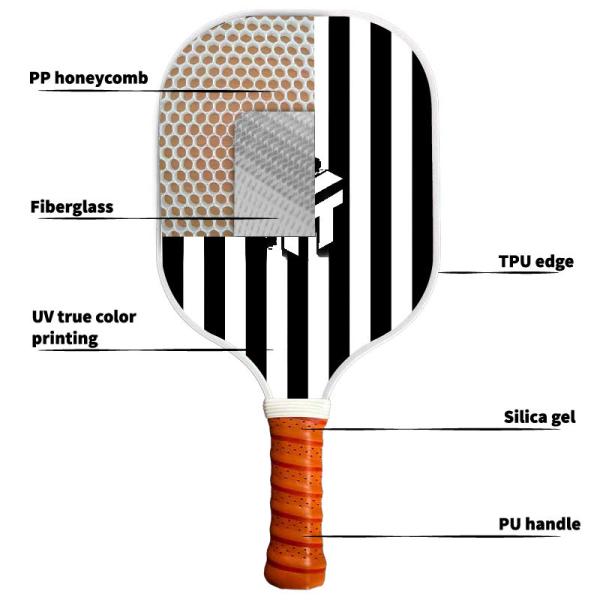 Hot Melt PP Honeycomb Core Outdoor Pickleball Paddles With Fiberglass Material