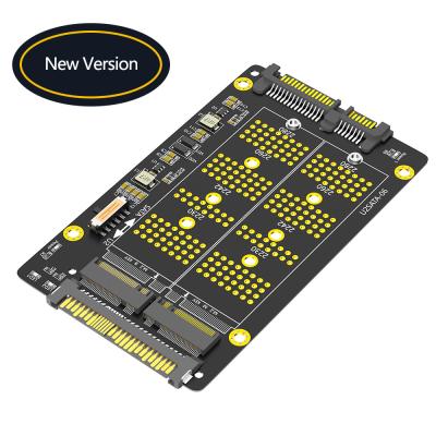 Nova versão 2 em 1 Combo M.2 ((NGFF) NVME PCI-E SSD para U.2 SFF-8639 & M.2 ((NGFF) SATA SSD para SATA Adaptador