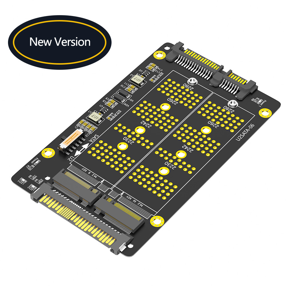 Новая версия 2 в 1 Комбо M.2 ((NGFF) NVME PCI-E SSD к U.2 SFF-8639 & M.2 ((NGFF) SATA SSD к адаптеру SATA
