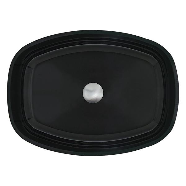 High Glossy Black Tempered Bathroom Wash Basins Smooth Interior And Exterior