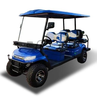Carrinho de golfe de lítio azul 6 lugares Carrinho de clube UTV 25 mph