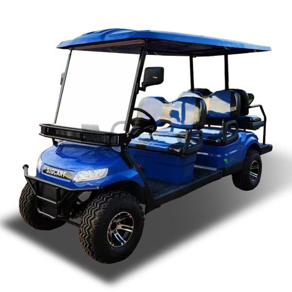 Carrinho de golfe de lítio azul 6 lugares Carrinho de clube UTV 25 mph