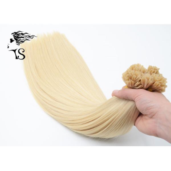 Nail Tip Fusion Russian Remy Hair Extensions Golden Blonde 613 Color No Tangle