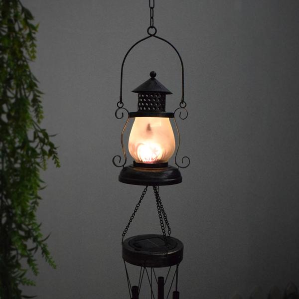 Waterproof Solar Moon Wind Chime Light Iron Sun Lawn Floodlight for Garden Yard