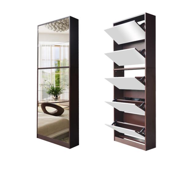 Full Length 27pcs Panels 170cm Mirrored Shoe Cabinet