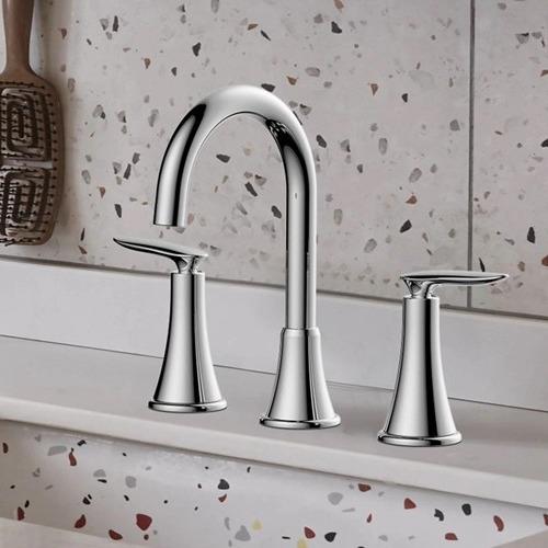 Convenient And Easy To Clean Bathroom Faucet With Double Handle Control For Precise Water Temperature Adjustment