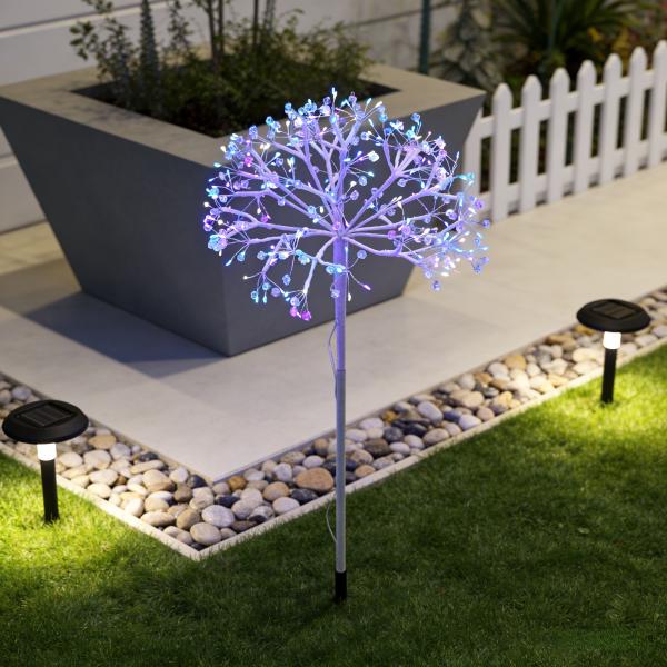 Jeweled Star-Shaped Garden Stake, 18in, ETL Certified, 3V 1A Outdoor Adapter, Colorful Light, Eco-Friendly & Energy-Saving, Indoor & Outdoor Use for Street/Commercial/Party Decor, MOQ 500 Pcs