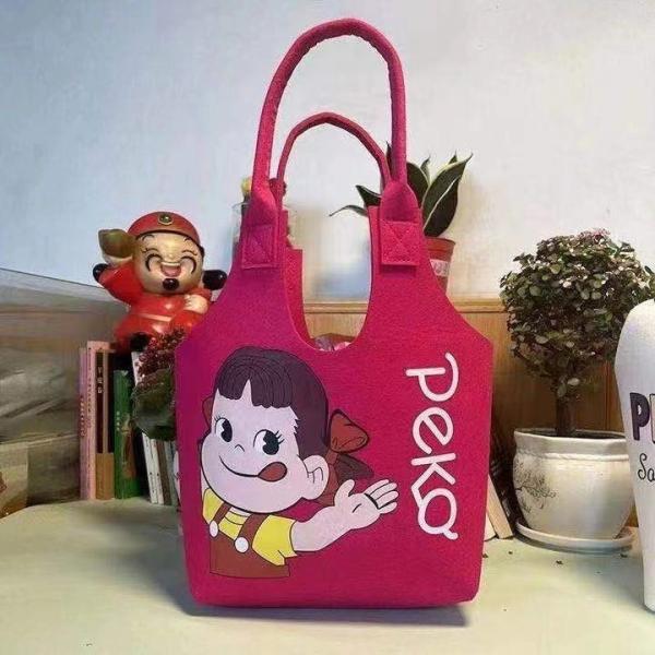 sustainable Eco Friendly Custom Logo Women'S Large Capacity Grocery Felt Bag Reusable Colorful Felt Shopping Tote Bags For Shopping