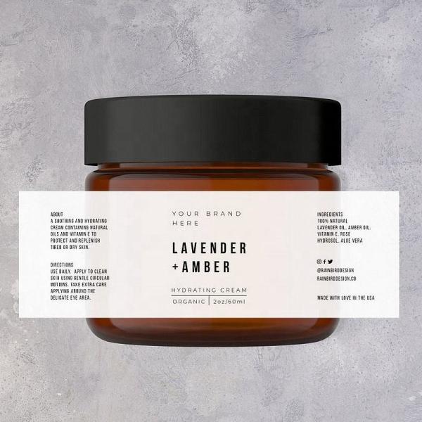 Custom Adhesive Clear Vinyl Sticker Printing Cosmetic Jar Labels