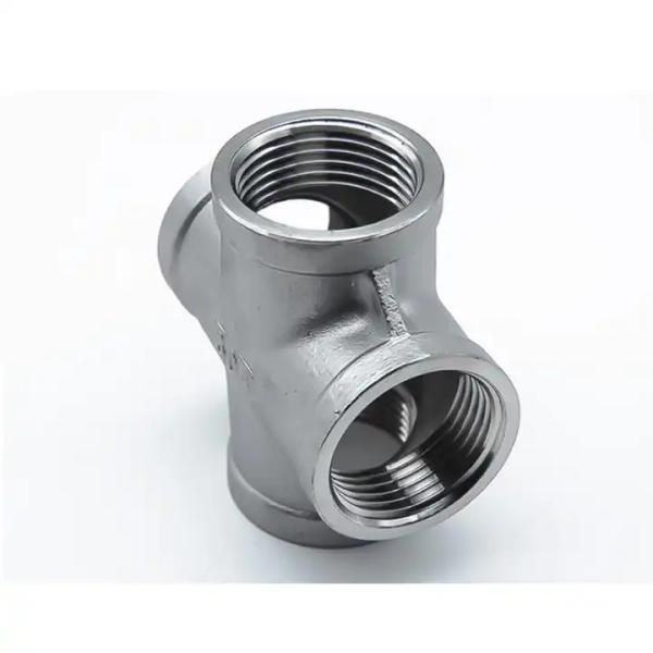 ASME B16.11 Stainless Steel 4-Way Socket Weld Cross Pipe Fitting 3/4 Branch Connection
