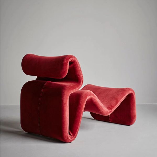 Arm Chair Modern Fabric MOYI Nordic Relaxation Single Sofa Shaped Line S Shaped Seat Contemporary Living Room Chair