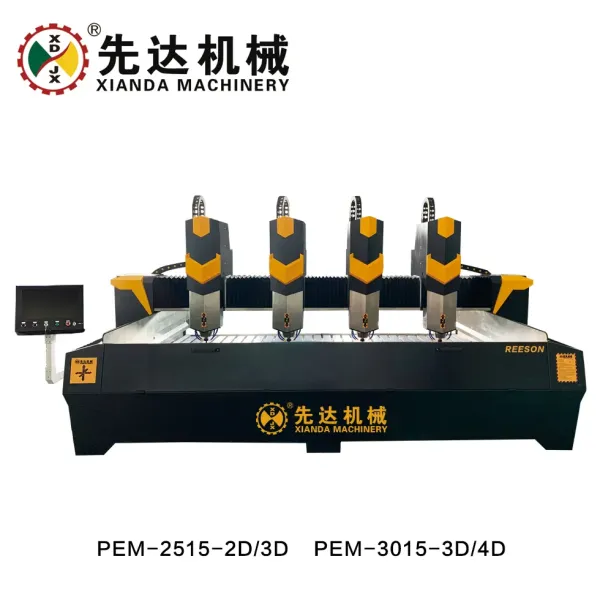 5-Axis CNC Bridge Saw Cutting Machine with 3400x2000mm Worktable and 0°-360° Head Rotation for Granite and Marble