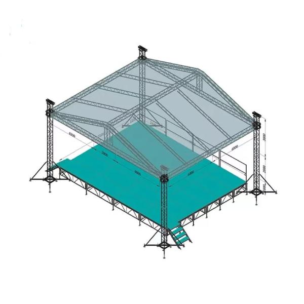 6061-T6 Aluminum Roof Truss Quick Assembly Square Stage Lighting Truss