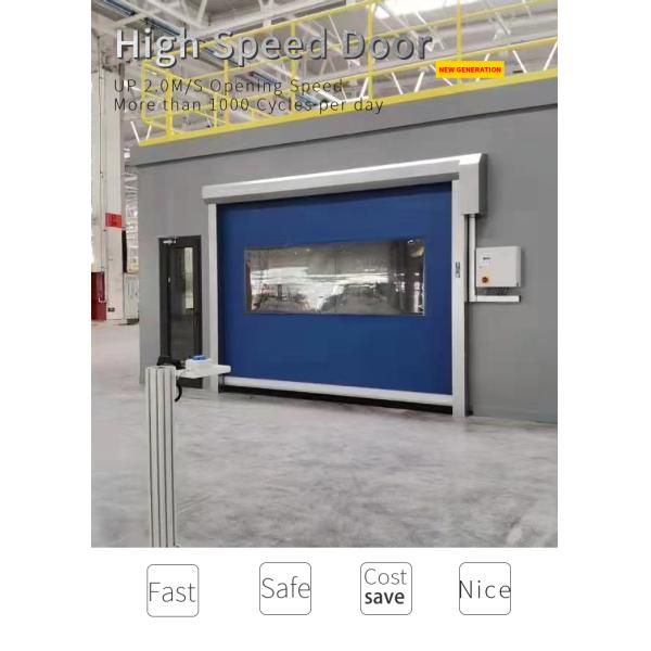 Factory Price Rapid Industrial PVC Warehouse/factory Interior Weather Resistance High Speed Door 304 Stainless Steel Material Automatic Operation