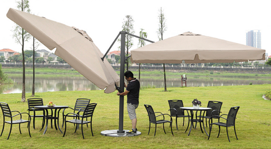 Парасоль 2.5X2.5m двухшпиндельного римского зонтика навеса пляжа большой консольный
