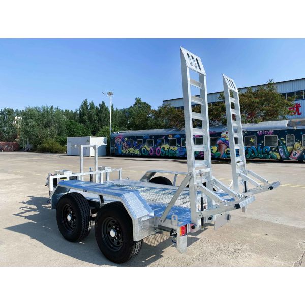 Remorque de chantier ATM 4000kg pour engins agricoles, petite excavatrice, argent