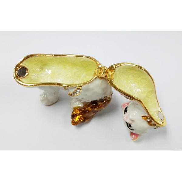 New product animal cat Metal Crystal Rhinestone Jewelry Box Trinket Box