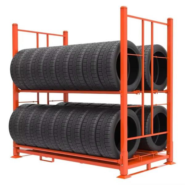 After-sales Service 1500kg Load Capacity Metal Tire Storage Rack With Foldable Design