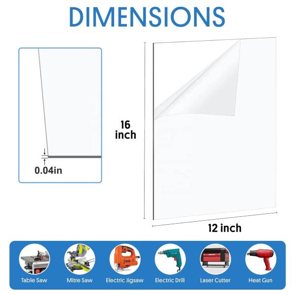 5*7 Inch Organic Glass Plate 10 Pieces Display Racks for Home or Office Decor