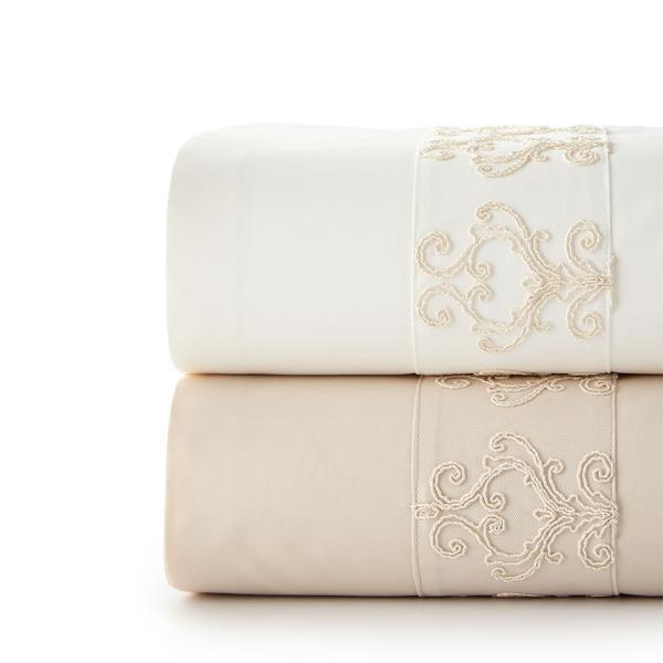Anti Dust Mite Smooth Microfiber 100% Polyester Embroidery Luxury Bedding Sheet Set