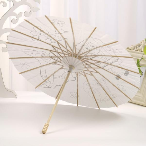 DIY White Oil Paper Umbrella Kids DIY Custom Painting With 12 Colors Watercolor Paint