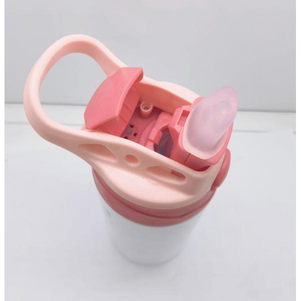12 oz Sublimación en blanco Sippy Cup Sublimación Tumblers para niños Acero inoxidable aislado Botella de agua para niños con tapa y mango de paja a prueba de fugas