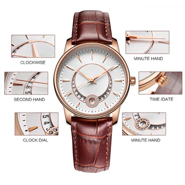Ladies Leather Stylish Beauty Quartz Movement Wrist Watch