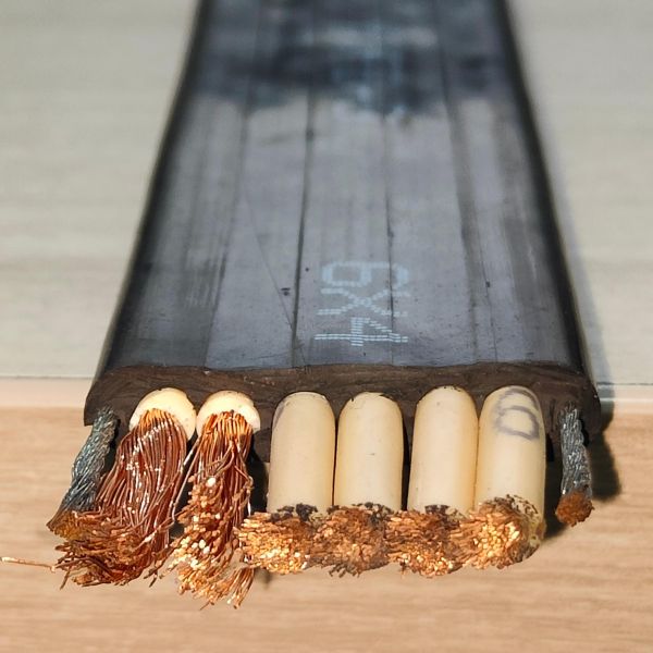 Cable plano de elevación de tamaño personalizado resistente al aceite de 450 V, cable de alimentación flexible