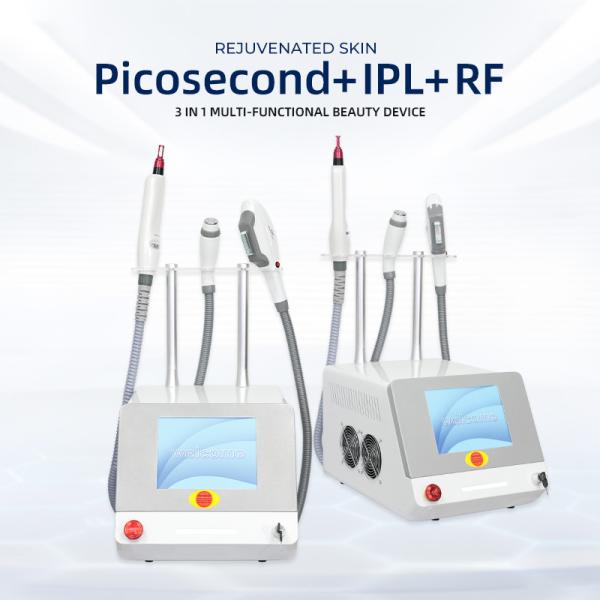 OEM Hair Removal Tattoo Removal Skin Tighten Machine 3 Handle RF Elight IPL Nd Yag Laser 5 In 1 Multifunction Beauty Machine