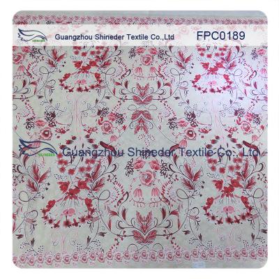 Flowers wreathed with vine Polyester&Cotton Burnout Lace Fabric  for dress/ladies garment